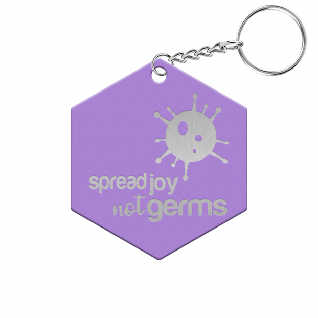 Spread Joy Not Germs Hexagon Keychain